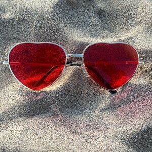 Heart-Shaped Red Sunglasses